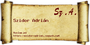 Szidor Adrián névjegykártya