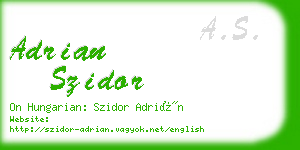 adrian szidor business card